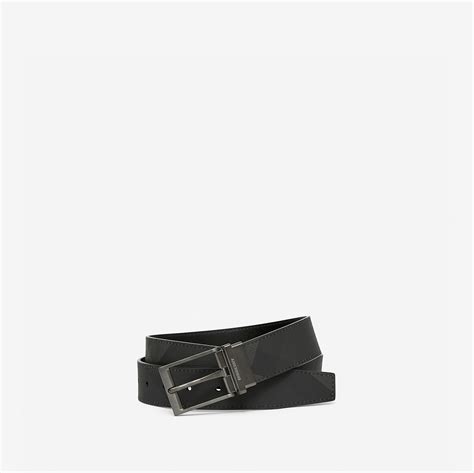 Reversible Check Belt in Charcoal/graphite .